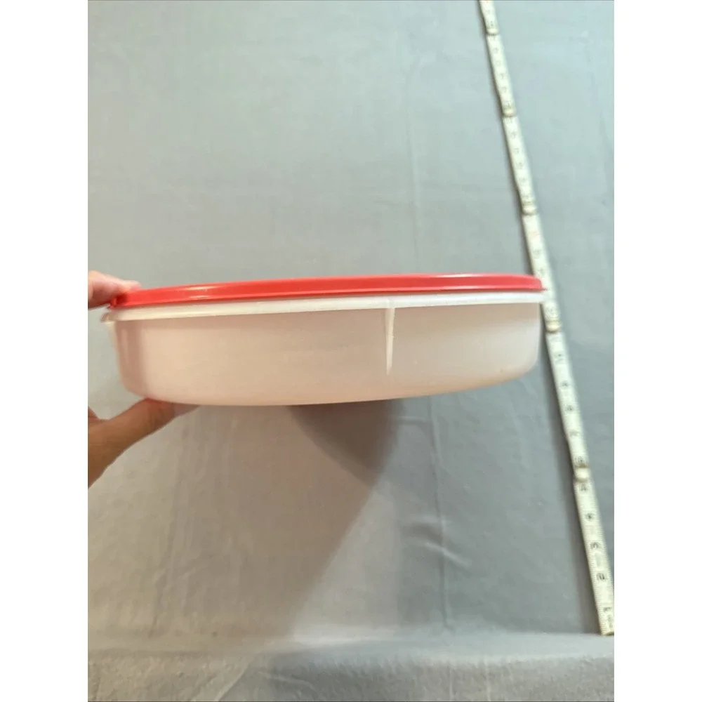 Tupperware Bowl With Pink Lid Slim Flat Style